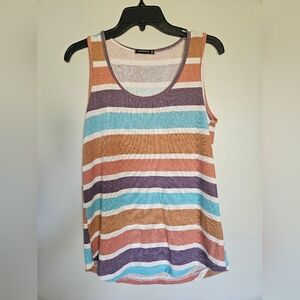Staccato multicolored striped sweater tank.  Oversized,  size small